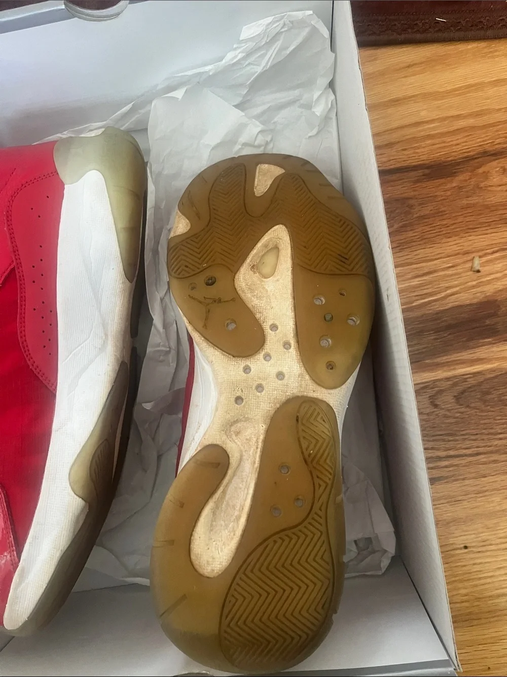 Jordan Red Low-Top Sneaker with White Midsole